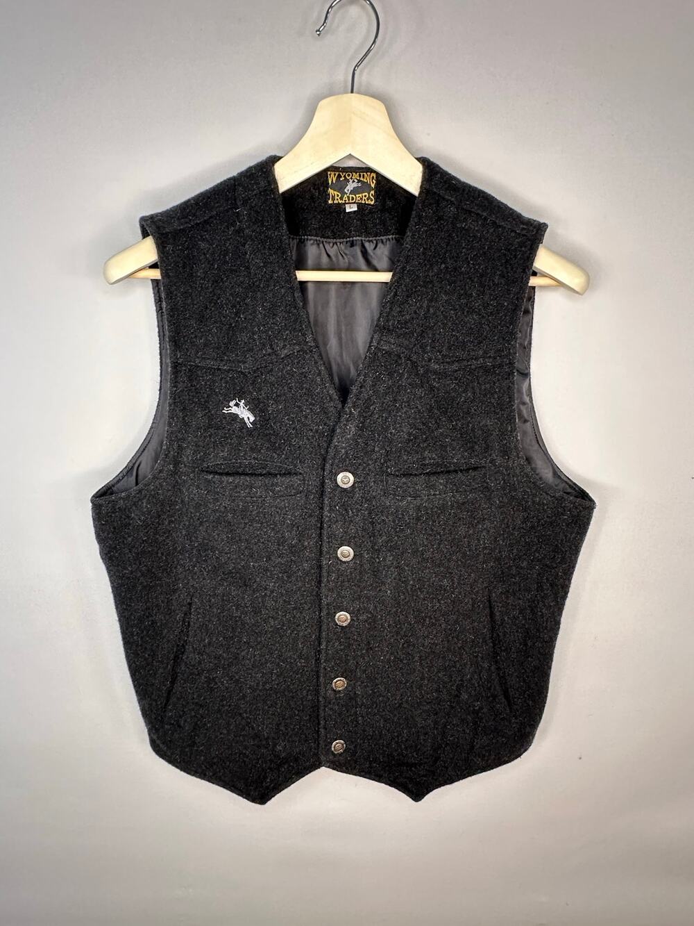 Wyoming Traders 100% Wool Button Front Lined Vest Size Large